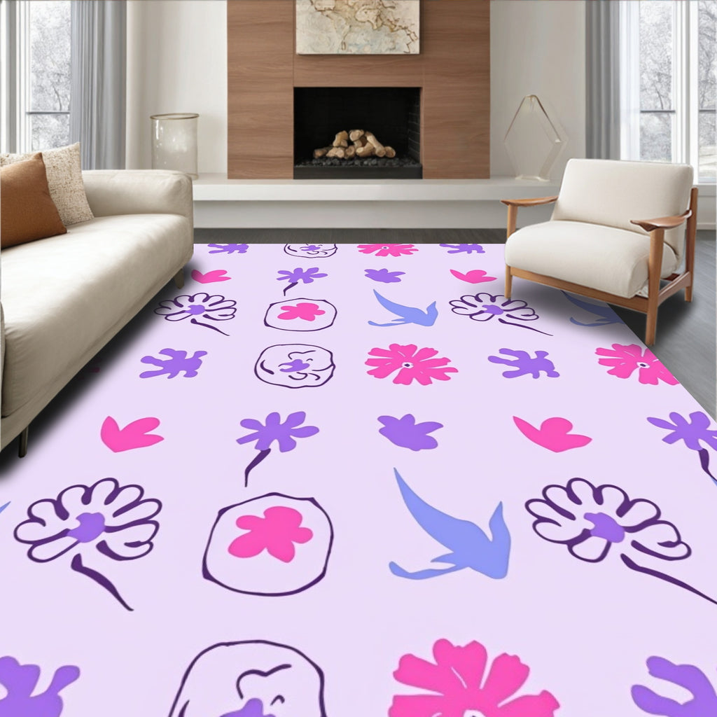 Abstract Floral Pattern Delight Rug