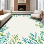 Watercolor Botanical Leaf Pattern Rug