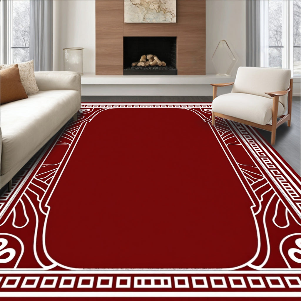 Art Deco Geometric Border Design Rug