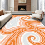 Orange Pastel Swirl Abstract Rug