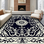 Elegant Floral Scrollwork Pattern Rug