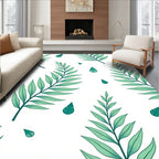 Leafy Greenery and Drops Pattern Rug
