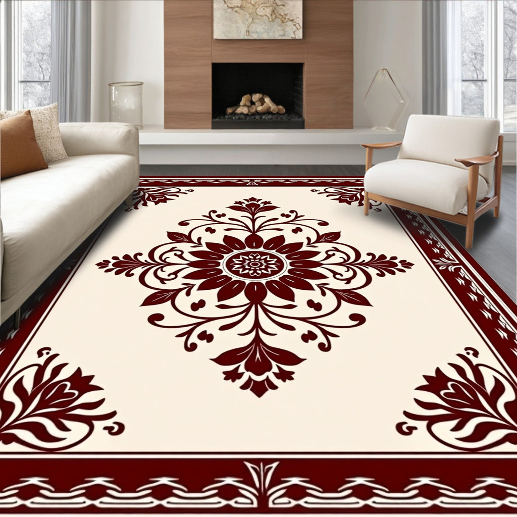 Rich Floral medallion Border Rug