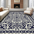 Ornate Floral Scrollwork Classic Design Rug
