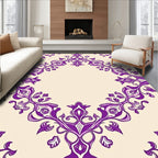 Elegant Purple Floral Damask Design Rug
