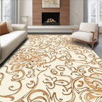 Elegant Floral Scrollwork In Beige Rug