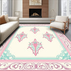 Victorian Scrollwork Delicate Floral Pattern Rug