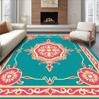 Ornate Floral Medallion Pattern Rug