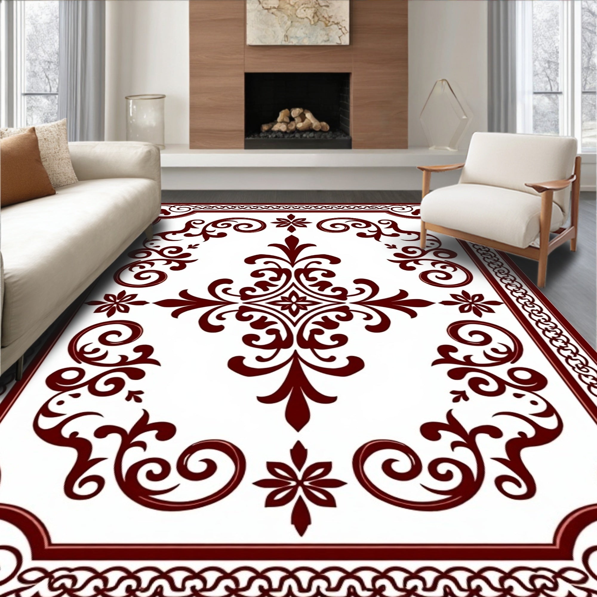 Elegant Swirls And Floral Accents Rug