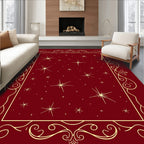 Crimson Gold Starry Night Frame Rug