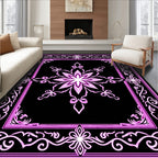 Ornate Floral Mandala Frame Design Rug