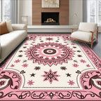Pink Floral Mandala Pattern Rug