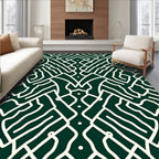 Abstract Maze Patterned Graphic Rug