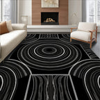 Concentric Circle Arc Pattern Rug