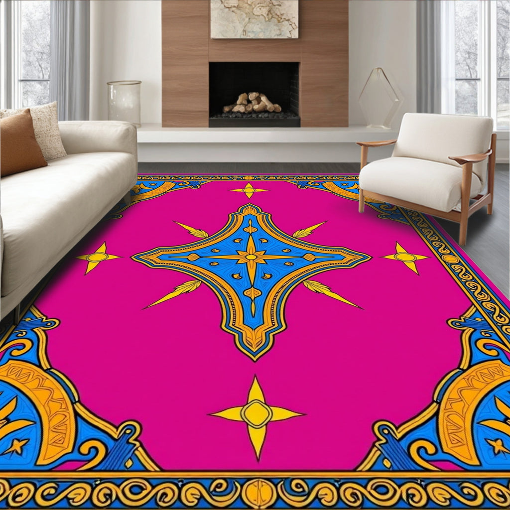 Vibrant Magenta Royal Medallion Rug