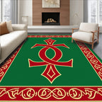 Classic Celtic Knot Red Green Design Rug