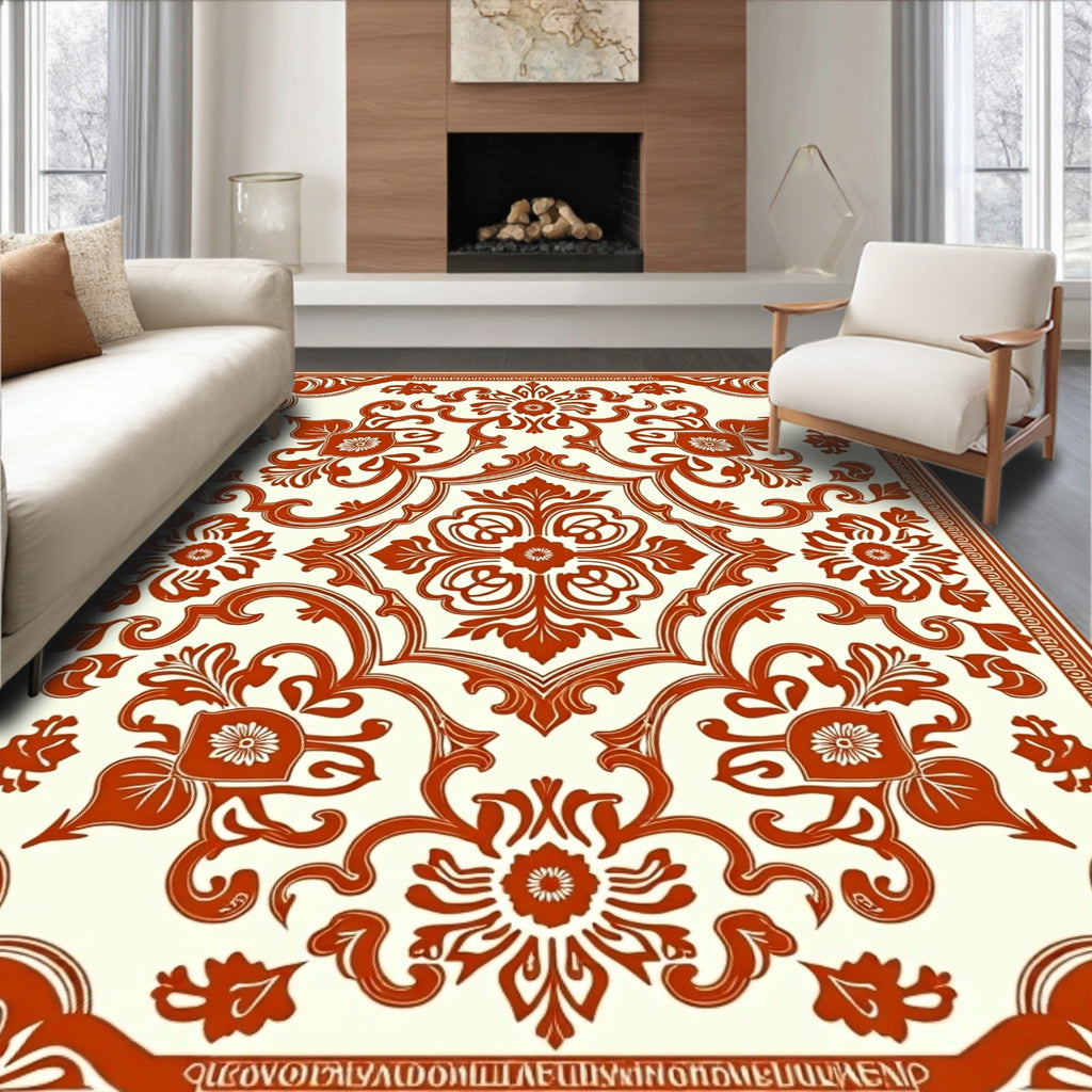 Ornate Floral Arabesque Design Rug