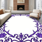 Ornate Floral Vine Border Pattern Rug