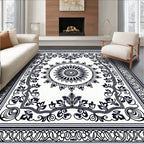 Classic Floral Medallion Border Design Rug