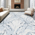 Abstract Swan And Wave Pattern Rug