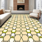 Golden Honeycomb Pattern Rug