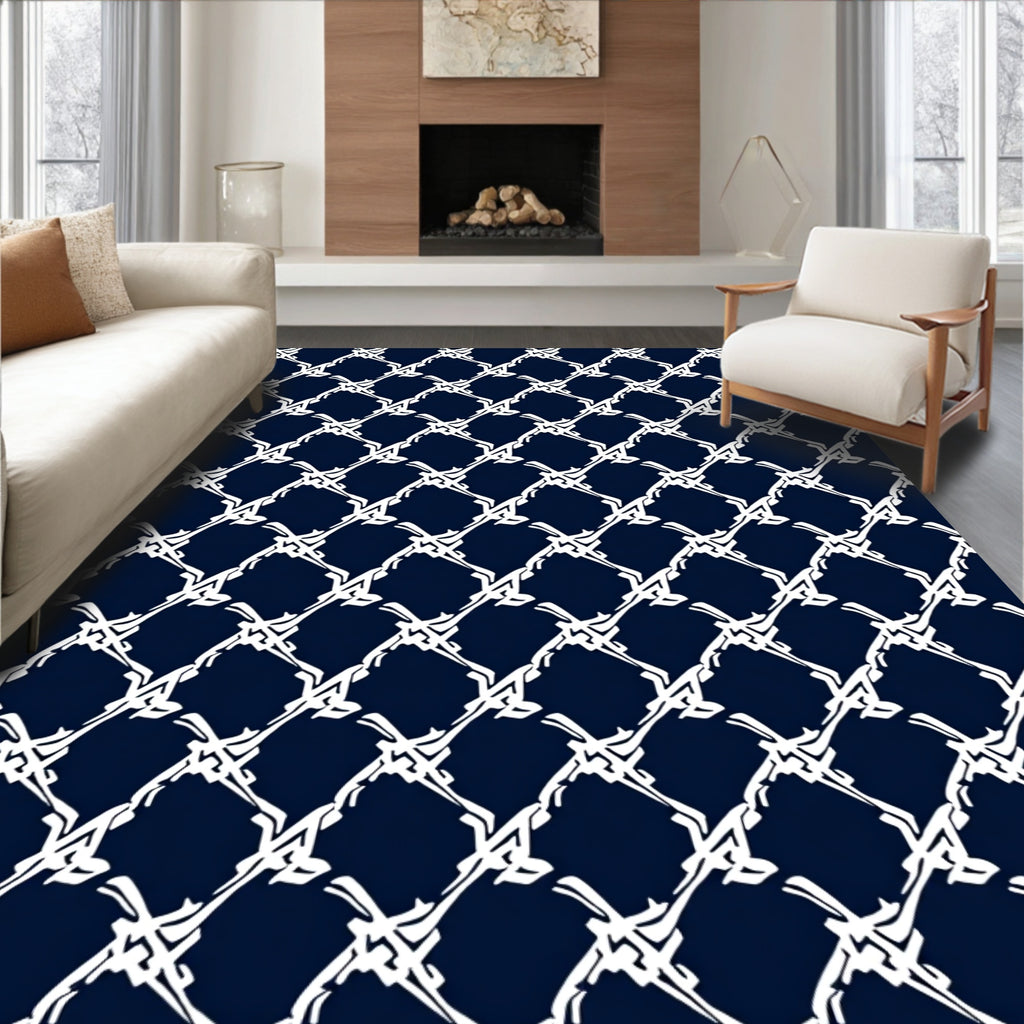 Ornate Lattice Abstract Pattern Rug