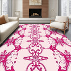 Ornate Scrollwork And Floral Pattern Rug