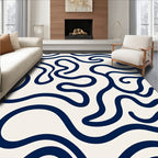 Navy Swirl Abstract Pattern Rug
