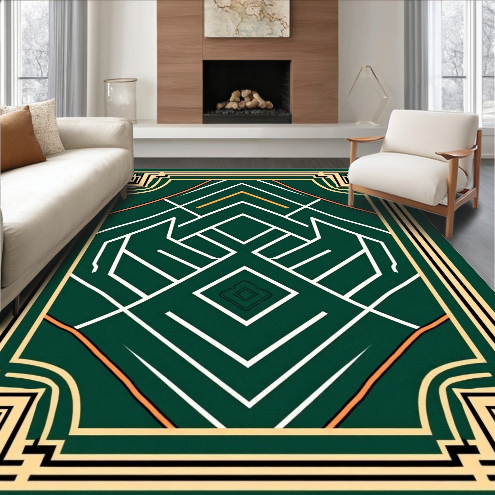 Art Deco Geometric Lines Rug