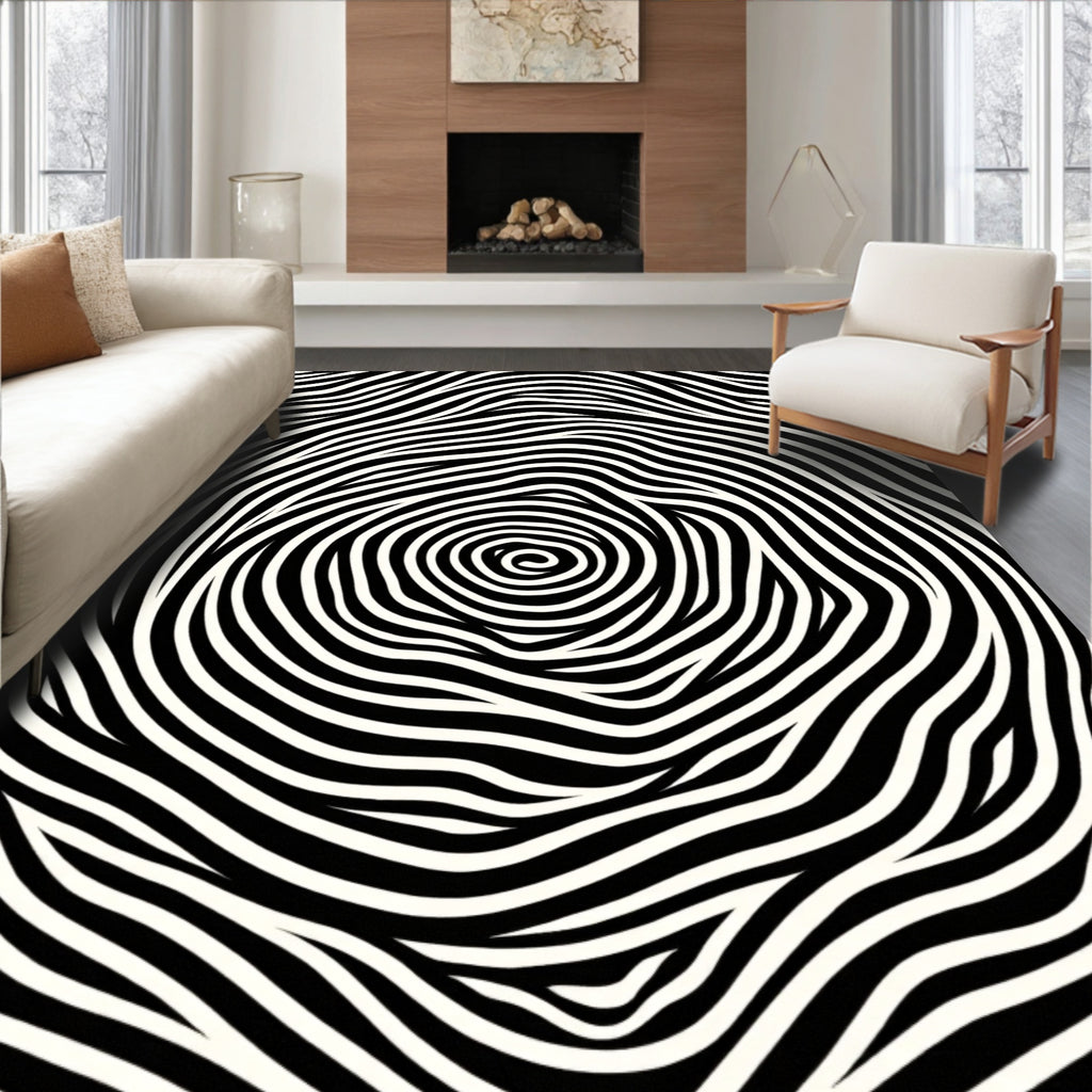 Optical Illusion Swirl Pattern Rug