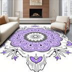 Lavender Floral Mandala Pattern Design Rug