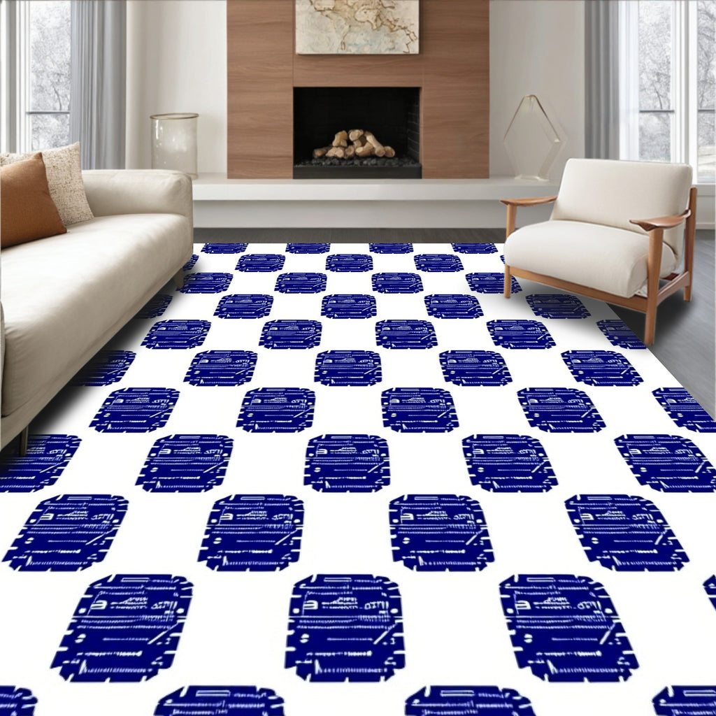 Abstract Circuit Board Pattern Rug