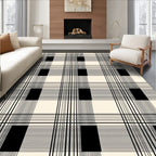 Bold Lines Squares Plaid Design Rug