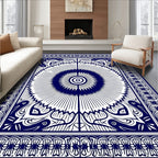 Classic Blue Sunburst Ornamental Rug