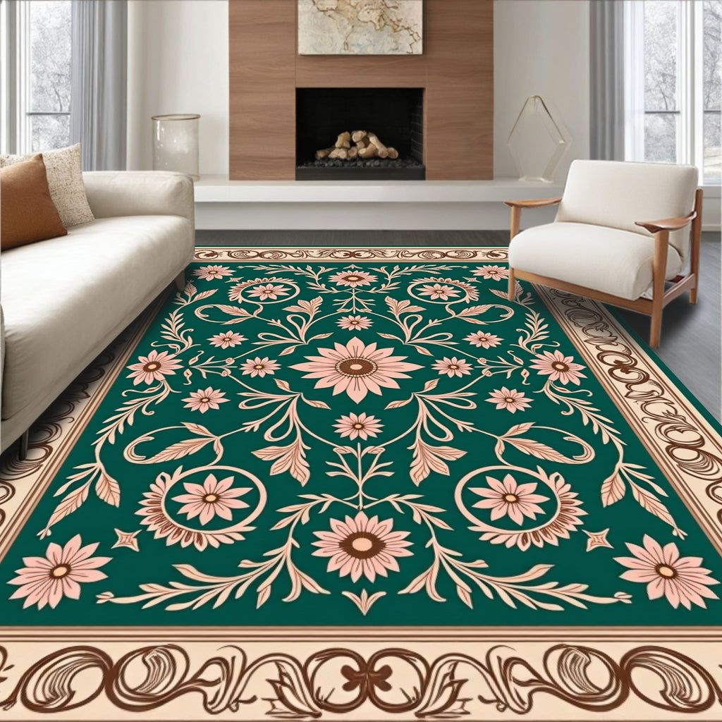 Classic Floral Vine Patterned Rug