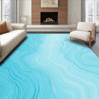Oceanic Wavy Style Lines Rug