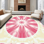 Radiant Pink Floral Mandala Design Rug