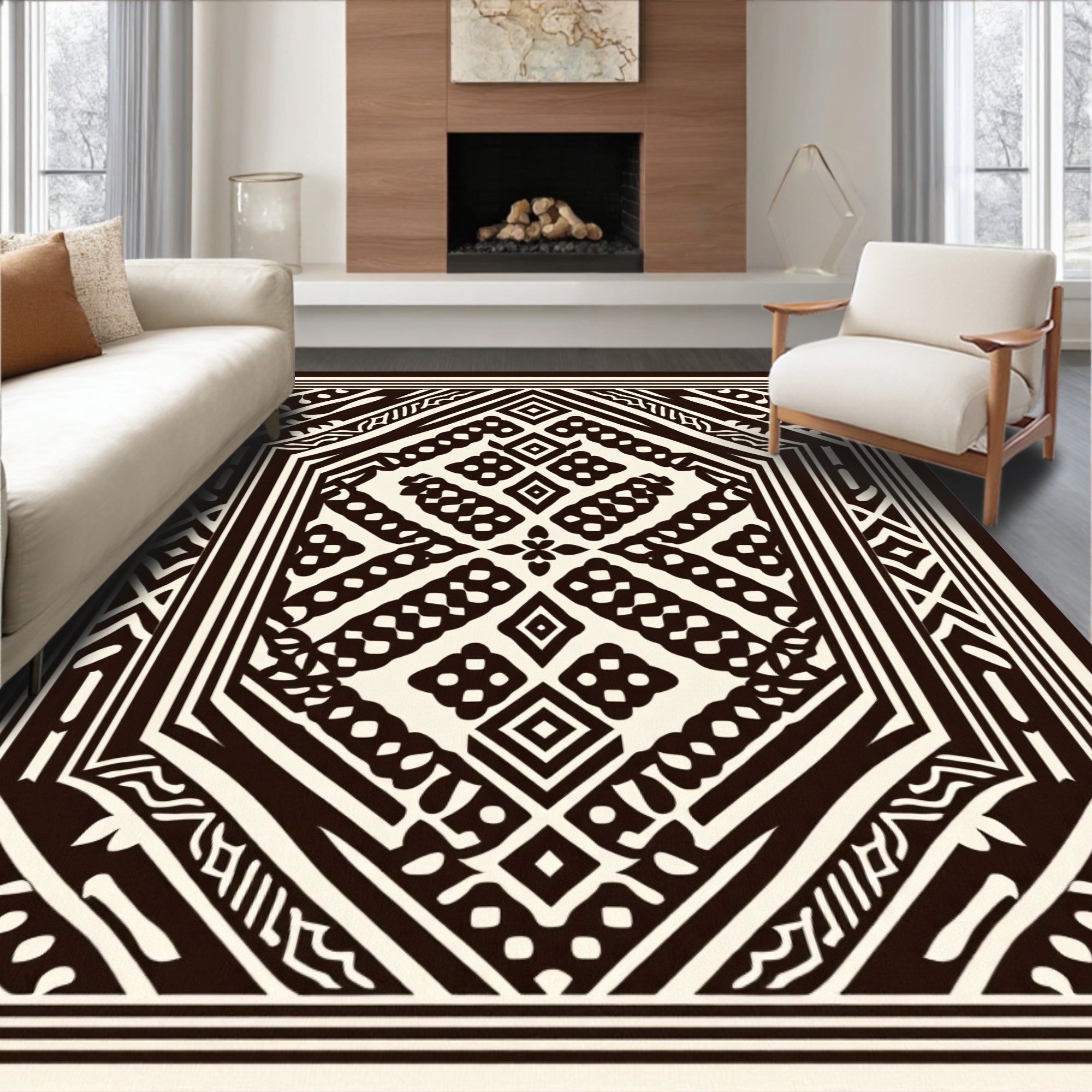 Geometric Tribal Patterned Rug