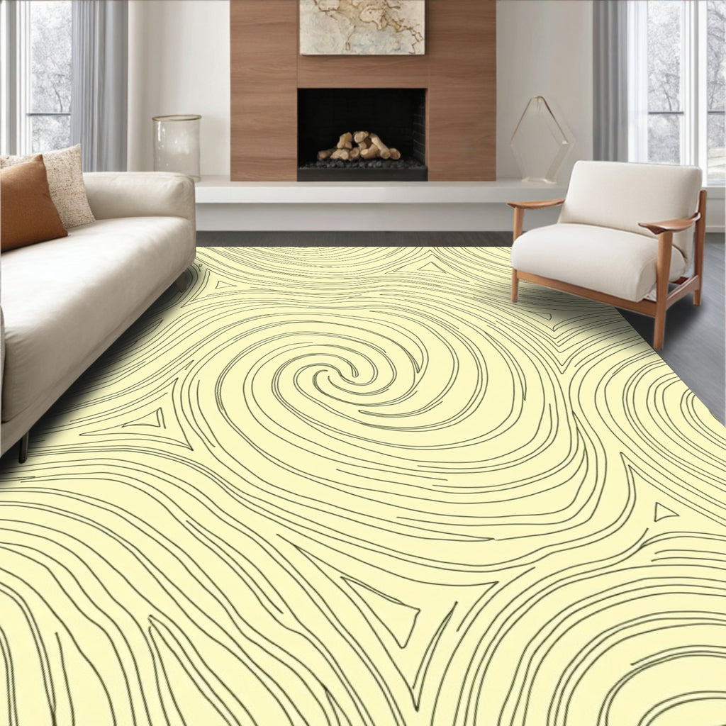 Abstract Swirls Triangles Pattern Rug