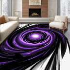 Vivid Purple Swirl Abstract Design Rug