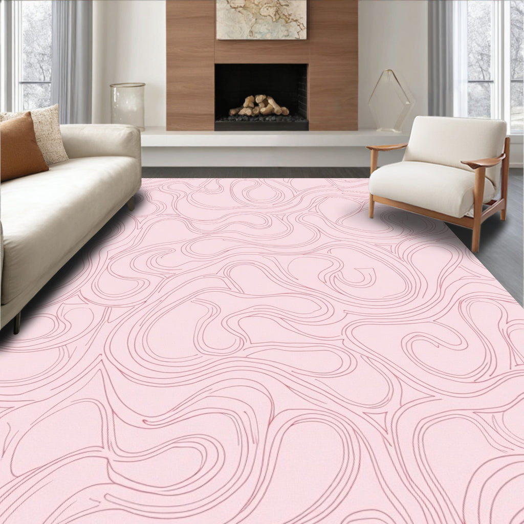 Pink Swirls Pattern Rug