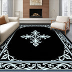 Ornate Filigree Floral Scrollwork Pattern Rug