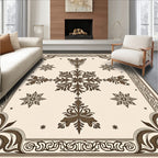 Brown Classic Floral Star Design Rug