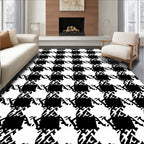 Classic Houndstooth Patterned Graphic Rug