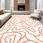 Coral Swirl Modern Abstract Design Rug