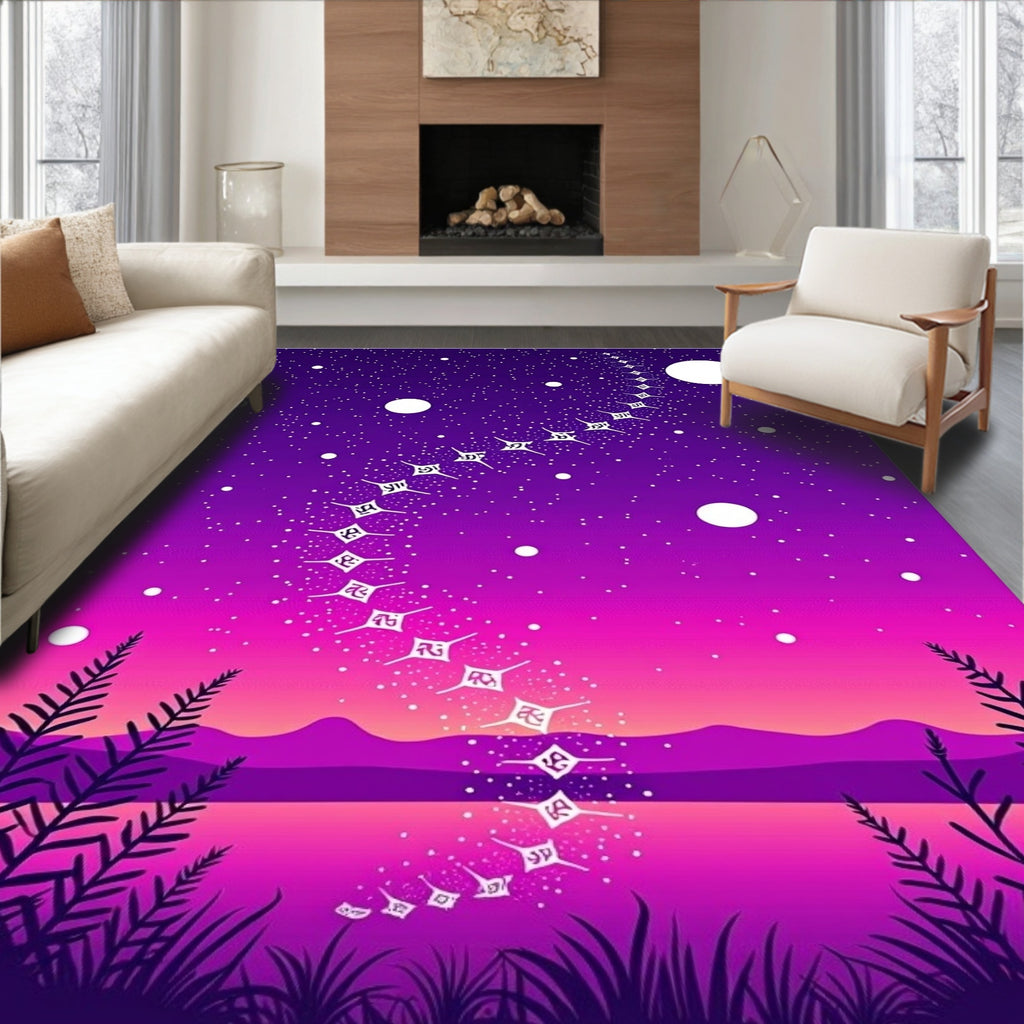 Gradient Night Sky Star Trail Rug
