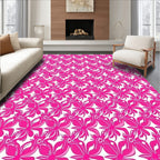 Pink Floral Inspired Repeating Pattern Rug