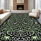 Folk Art Floral Swirl Pattern Rug