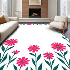 Pink Floral Border Design Rug