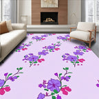 Purple Pink Floral Vine Pattern Rug